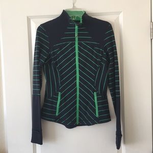 Lululemon navy and green striped jacket